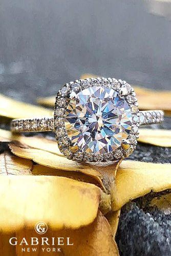 gabriel co engagement rings diamond halo round cut pave band white gold