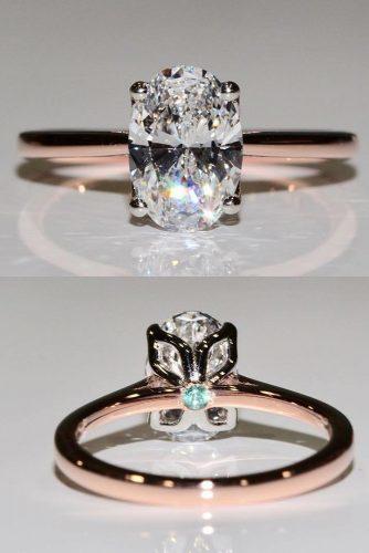 top engagement ring ideas rose gold simple solitaire oval cut diamond
