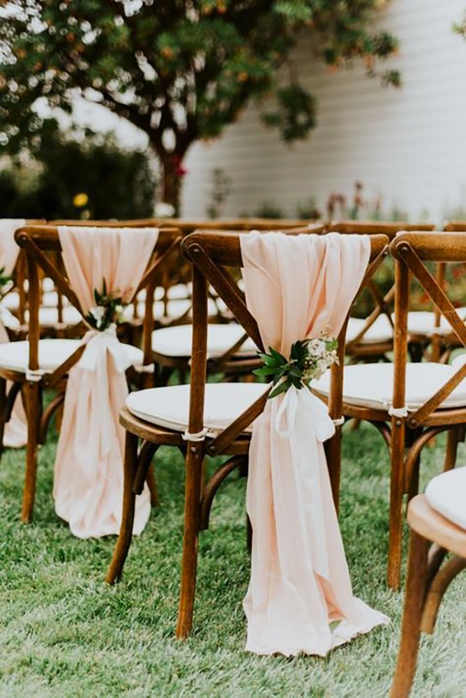 wedding chair decorations tulle chair decor Shelly Anderson Photography
