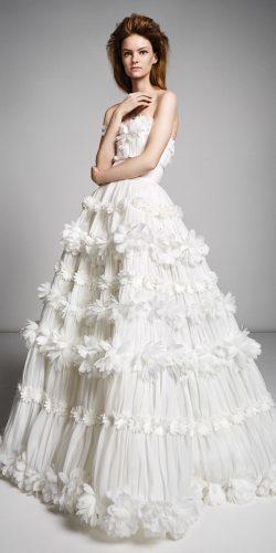 wedding dresses fall 2019 princess strapless with floral appliques victor and rolf