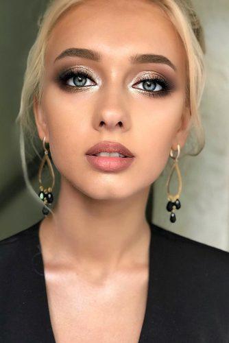 wedding makeup 2019 gold shimmer with natural matte lips zolotashkomakeup