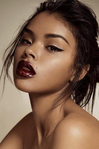 wedding makeup 2019 makeup with arrows gloss dark red lips lips tina_eisen