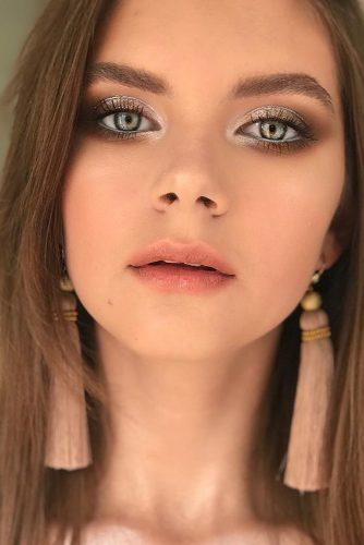 wedding makeup 2019 metallic silver with nude lips and blue liner zolotashkomakeup