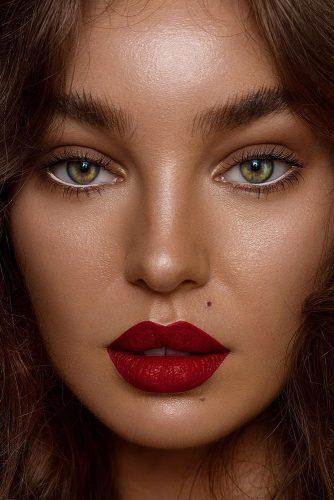 wedding makeup 2019 natural with red lips and white eyeliner tamarawilliams1