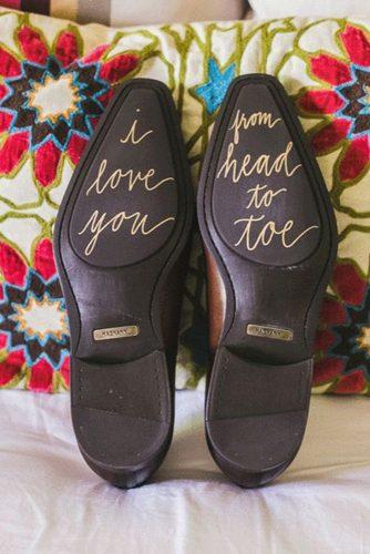 wedding shoe ideas gold decals for groom milou olis photography