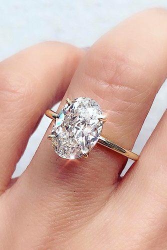 engagement ring solitaire oval cut diamond rose gold