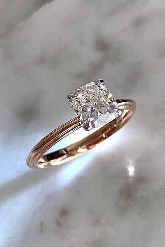 engagement ring trends 2019 simple classic cushion cut rose gold