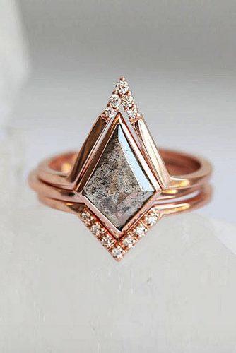 engagement ring unique rose gold grey diamond