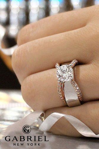 gabriel co engagement rings unique modern white rose gold diamond round cut