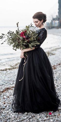 gothic wedding dresses ball gown with three quote sleeves