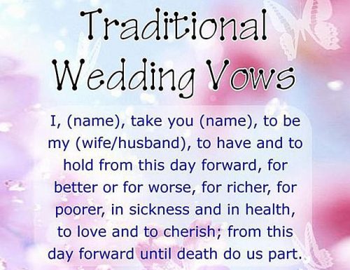 Wedding Vow In Sickness And In Health