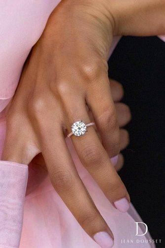 jean dousset engagement rings CHELSEA PINK Two Tone set Vivid Pink Argyle diamonds Round Brilliant Cut diamond center stone
