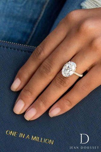 jean dousset engagement rings CHELSEA Two Tone set 18K Yellow Gold Platinum Oval Cut diamond