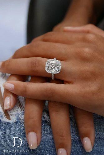 jean dousset engagement rings seamless halo cushion cut diamond athena