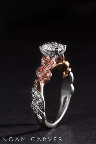 noam carver engagement rings platinum rose gold solitaire diamond round cut
