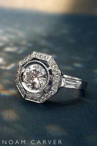 noam carver engagement rings platinum round cut modern diamond