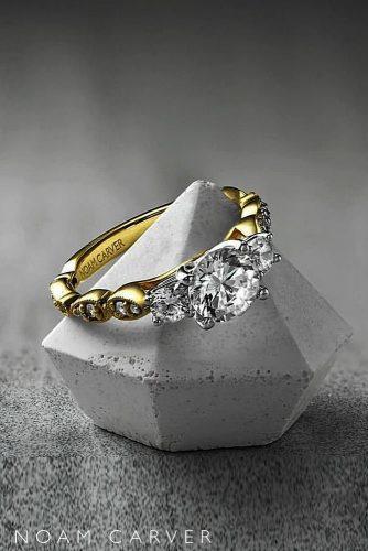 noam carver engagement rings round cut diamond yellow gold