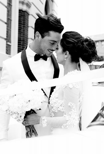 real wedding gabriella jordan bride groom wedding walk image haus
