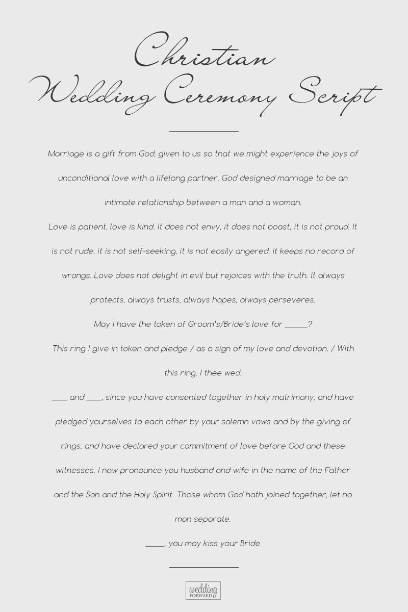 Simple Wedding Ceremony Script Printable - Printable Blank World