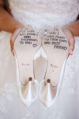wedding shoe ideas written on the soles janawilliamsphotography
