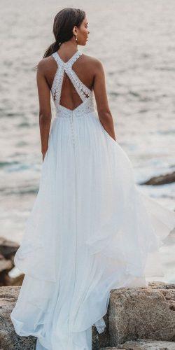 flowy white beach wedding dress