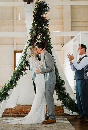 bohemian wedding photos kiss on the ceremony love me do photography