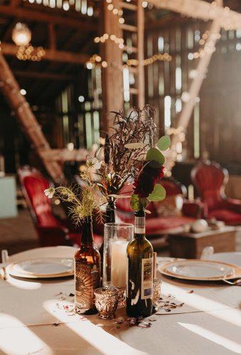 bohemian wedding receptions bottle centerpiece shunkwilerphoto