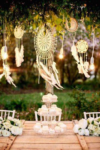 bohemian wedding receptions dream catcher and desert Brenner Liana