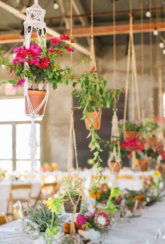 bohemian wedding receptions hanging flower decor nbarrettphotography