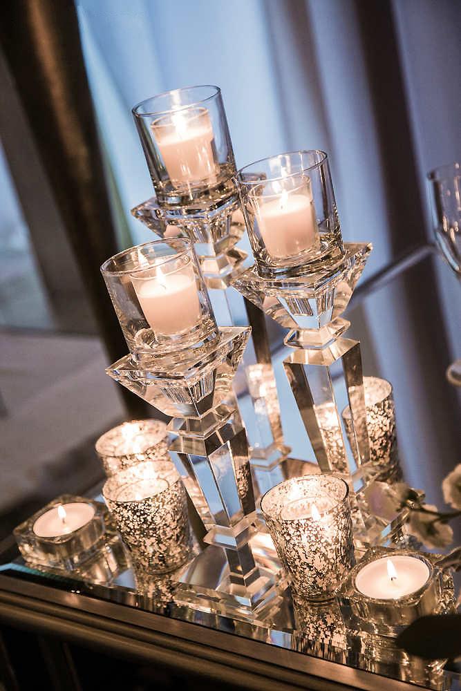 christmas wedding candles in crystal and silver candlesticks everlasting moments