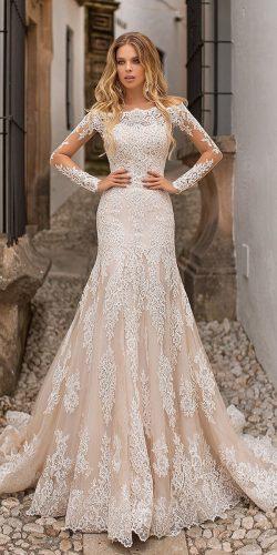 long sleeve lace fit and flare wedding dress