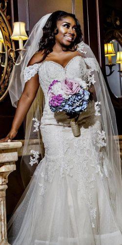 plus size wedding dresses mermaid off the shoulder sweetheart lace amyanaiz photo