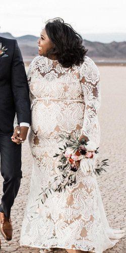 plus size wedding dresses sheath with long sleeves full lace country saldana vintage