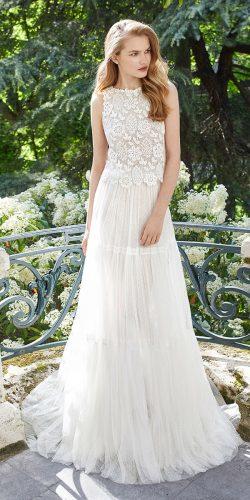 rosa clara wedding dresses boho style lace jacket with halter neckline