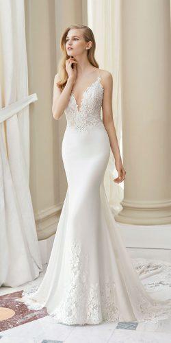 rosa clara wedding dresses sheath with spaghetti straps deep v neckline for beach