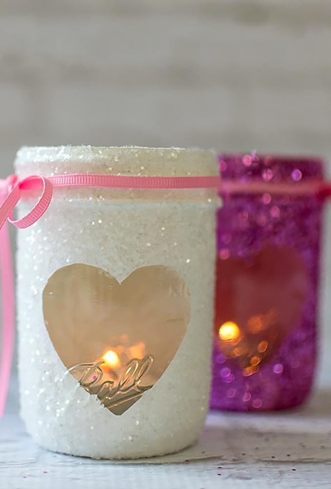 valentines day wedding ideas glitter jars masonjarcraftslove