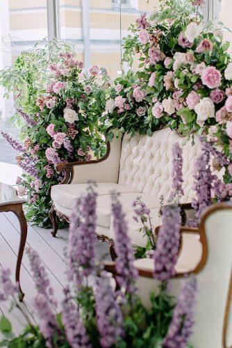 wedding colors 2019 crocus lavender flowers and white roses decorate lounge zone peonystudio