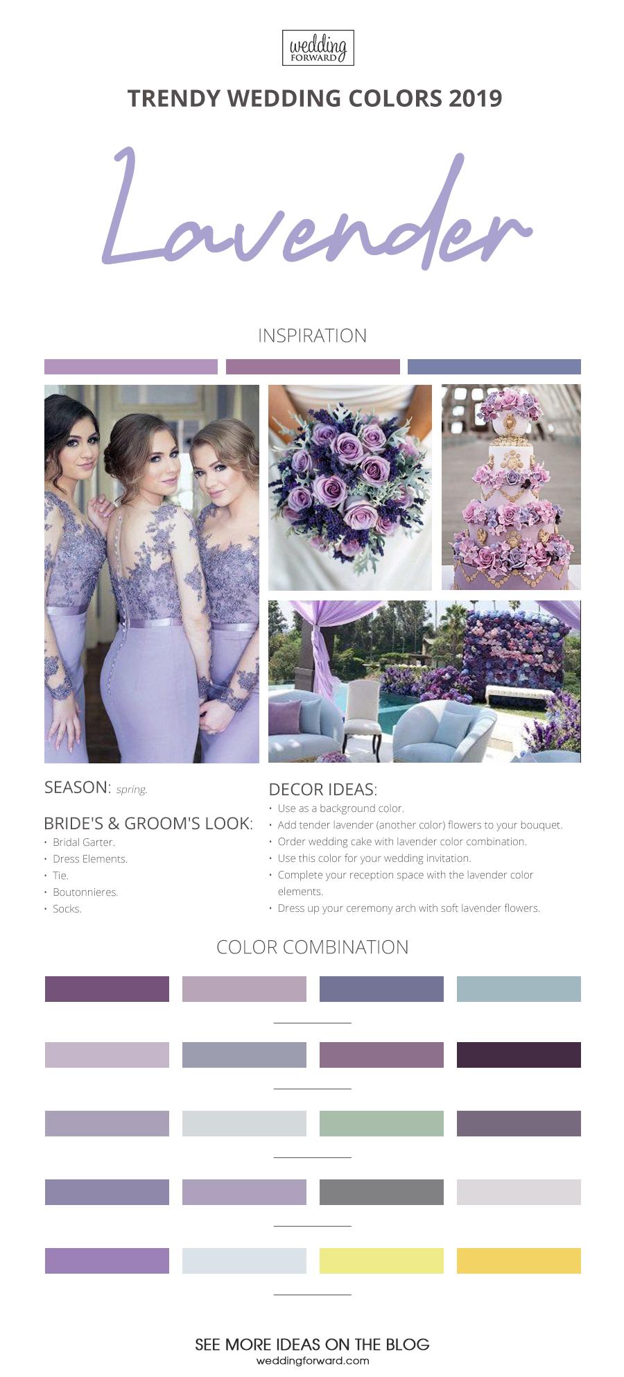 wedding colors 2019 lavender