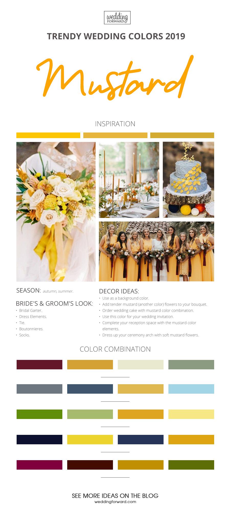 wedding colors 2019 mustard