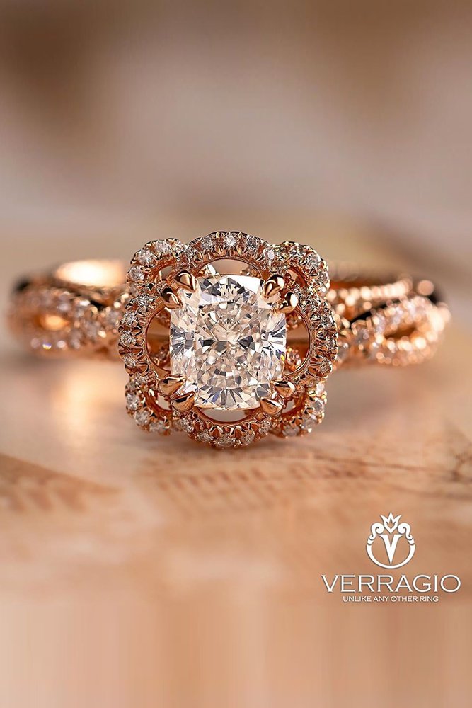 anniversary rings diamond engagement rings oval cut rose gold halo rings unique verragio