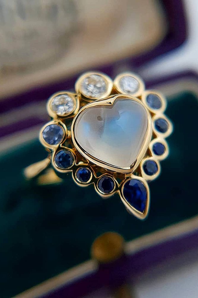 anniversary rings sapphire heart shape unique