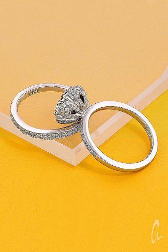 bridal sets cathedral white gold diamond wedding set