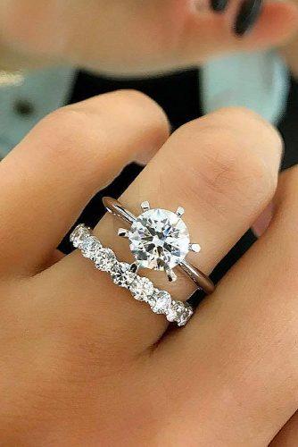 bridal sets classic simple round cut diamond wedding set