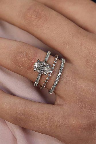 bridal sets oval cut classic pave band diamond