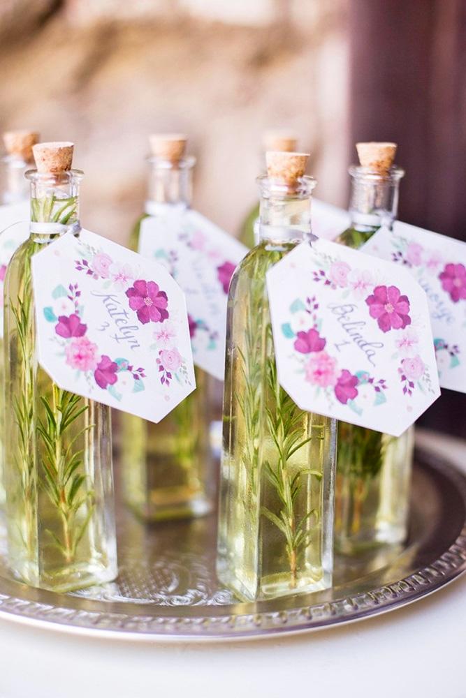 cheap wedding favors oil in bottle Sally Pinera Photography