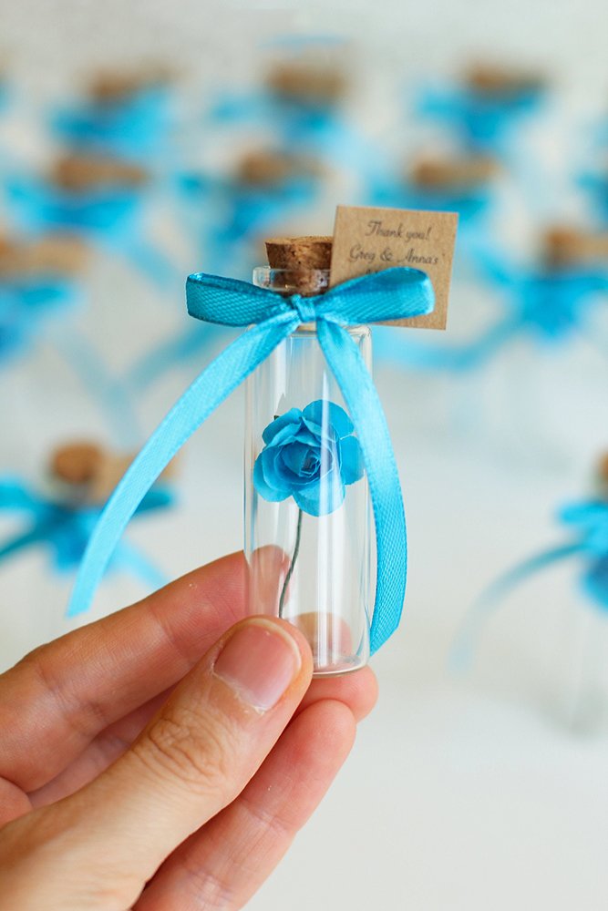 cheap wedding favors rose in small jar MooneWeddingGifts