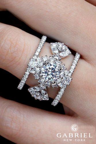 gabriel co engagement rings Gabriel1 ADAIR ER14504R4W44JJ unique diamond three stone two bands white gold