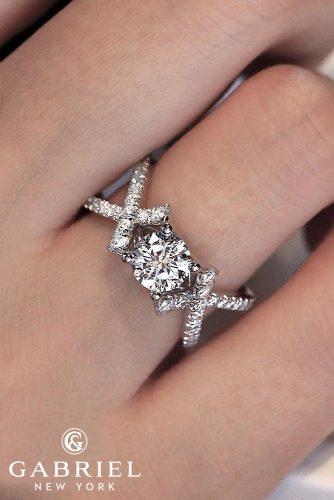 gabriel co engagement rings Gabriel1 TEMPEST XO XO ring unique round cut diamond engagement ring R14457R4W44JJ