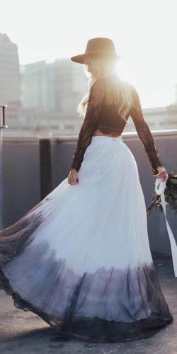 gothic wedding dresses with long sleeves detached skirt ombre sweetcarolinestyles