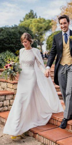 long sleeve wedding dress with cape